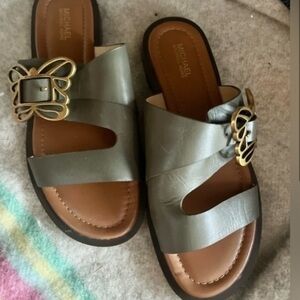 Michael Kors Women's Sandals with Gold Butterfly Accent